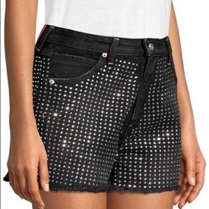 Frankie B Rhinestone Denim Shorts